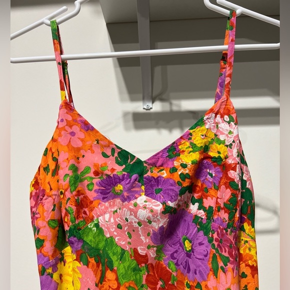 Jams World Sleeveless Dress Multicolor Floral Print Rayon Sz M - Picture 3 of 9